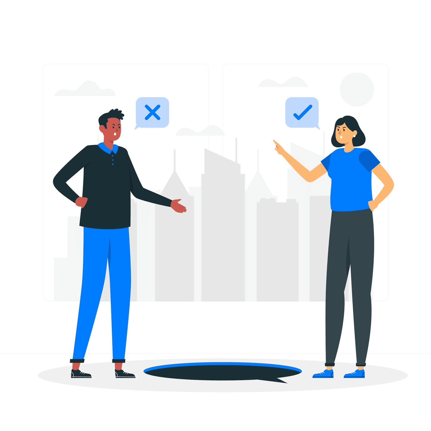 Confused person thinking about business solutions or services needed